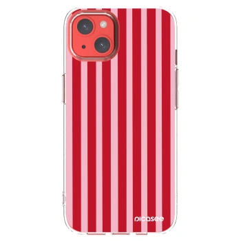Picasee husă transparentă din silicon pentru Apple iPhone 13 - Lines red