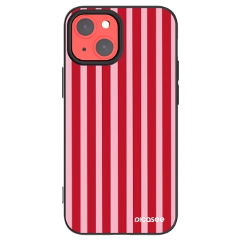 Picasee husă neagră din silicon pentru Apple iPhone 13 mini - Lines red