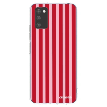Picasee husă transparentă din silicon pentru Samsung Galaxy A02s A025G - Lines red