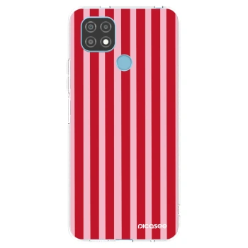 Picasee husă transparentă din silicon pentru Realme C21 - Lines red
