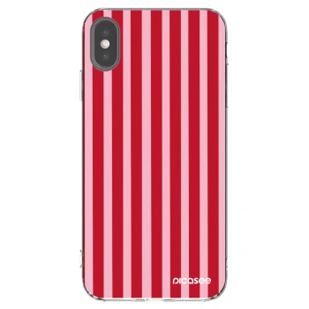 Picasee husă transparentă din silicon pentru Apple iPhone XS Max - Lines red