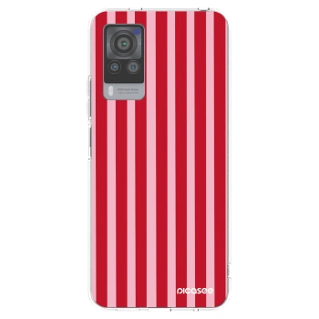 Picasee husă transparentă din silicon pentru Vivo X60 Pro 5G - Lines red