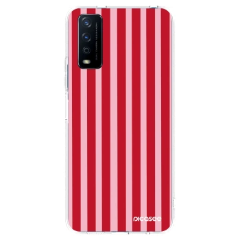 Picasee husă transparentă din silicon pentru Vivo Y11s - Lines red