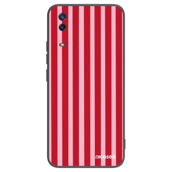 Picasee husă neagră din silicon pentru Vivo Y11s - Lines red