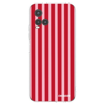 Picasee husă transparentă din silicon pentru Vivo Y33s - Lines red