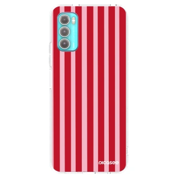 Picasee husă transparentă din silicon pentru Motorola Moto G60 - Lines red
