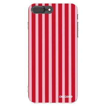 Picasee husă transparentă din silicon pentru Apple iPhone 7 Plus - Lines red