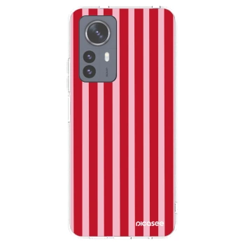 Picasee husă transparentă din silicon pentru Xiaomi 12 Pro - Lines red