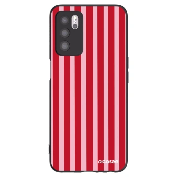 Picasee husă neagră din silicon pentru OPPO A16 - Lines red