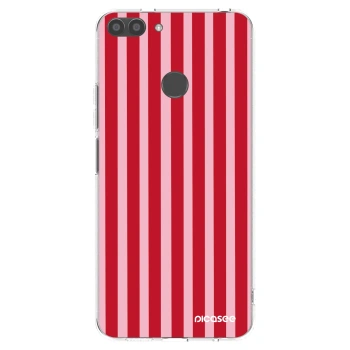 Picasee husă transparentă din silicon pentru Huawei P Smart - Lines red