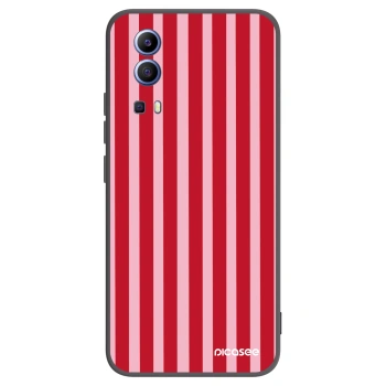 Picasee husă neagră din silicon pentru Vivo Y52 5G - Lines red