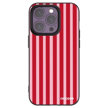 Picasee husă neagră din silicon pentru Apple iPhone 14 Pro - Lines red