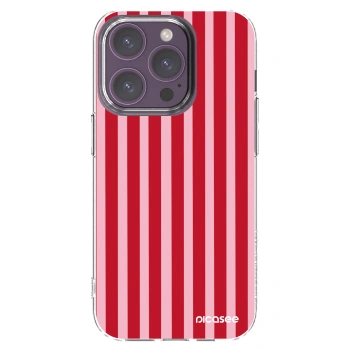 Picasee husă transparentă din silicon pentru Apple iPhone 14 Pro - Lines red