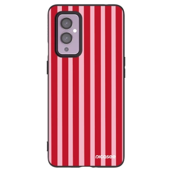 Picasee husă neagră din silicon pentru OnePlus 9 - Lines red