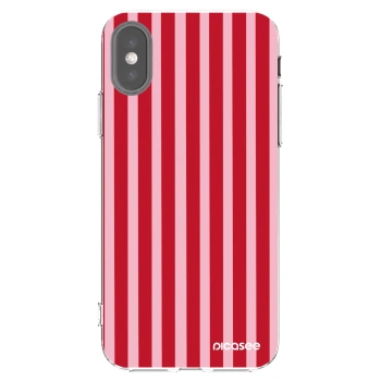 Picasee husă transparentă din silicon pentru Apple iPhone X/XS - Lines red