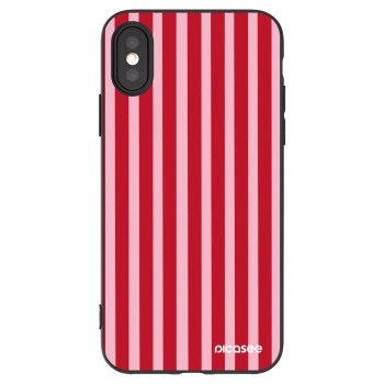 Picasee husă neagră din silicon pentru Apple iPhone X/XS - Lines red