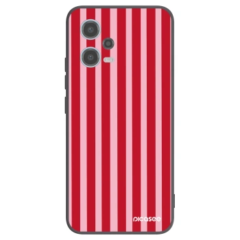 Picasee husă neagră din silicon pentru Xiaomi Redmi Note 12 5G - Lines red