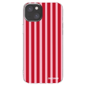 Picasee husă transparentă din silicon pentru Apple iPhone 15 Plus - Lines red