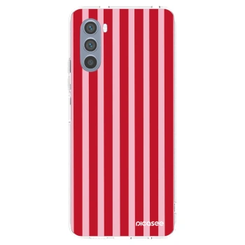 Picasee husă transparentă din silicon pentru Motorola Moto G62 - Lines red