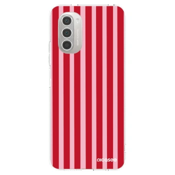 Picasee husă transparentă din silicon pentru Motorola Moto G51 - Lines red