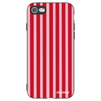 Picasee husă neagră din silicon pentru Apple iPhone 7 - Lines red