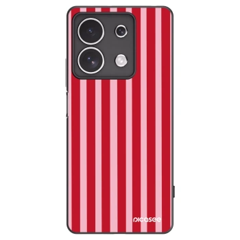 Picasee husă neagră din silicon pentru Xiaomi Redmi Note 13 4G - Lines red