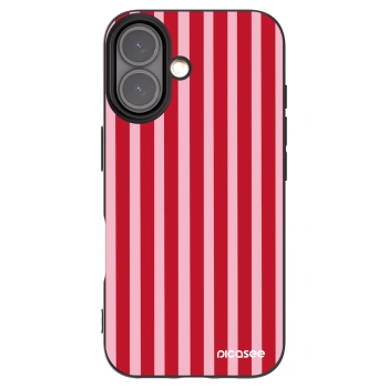 Picasee husă neagră din silicon pentru Apple iPhone 16 - Lines red