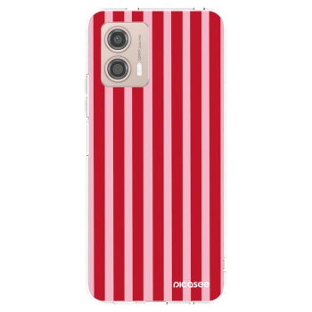 Picasee husă transparentă din silicon pentru Motorola Moto G53 5G - Lines red