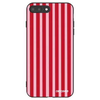 Picasee husă neagră din silicon pentru Apple iPhone 7 Plus - Lines red