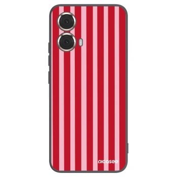 Picasee husă neagră din silicon pentru Motorola Moto G85 - Lines red