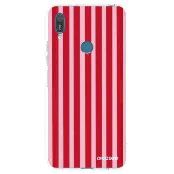 Picasee husă transparentă din silicon pentru Huawei Y7 2019 - Lines red