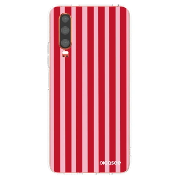 Picasee husă transparentă din silicon pentru Huawei P30 - Lines red