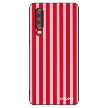 Picasee husă neagră din silicon pentru Huawei P30 - Lines red