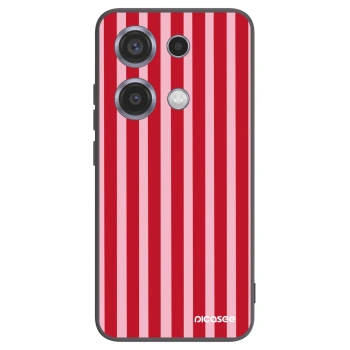 Picasee husă neagră din silicon pentru Xiaomi Redmi Note 14S - Lines red