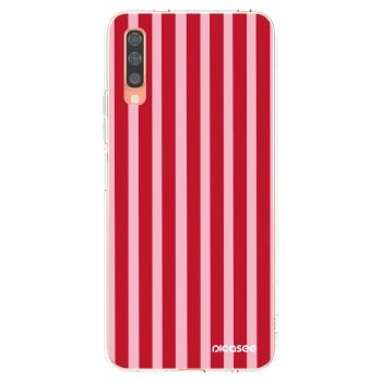 Picasee husă transparentă din silicon pentru Samsung Galaxy A70 A705F - Lines red