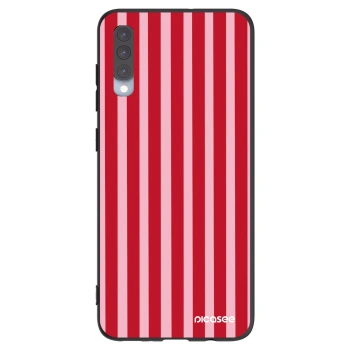 Picasee husă neagră din silicon pentru Samsung Galaxy A70 A705F - Lines red
