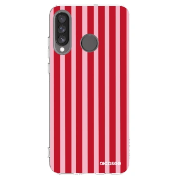 Picasee husă transparentă din silicon pentru Huawei P30 Lite - Lines red