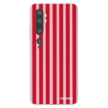 Picasee husă transparentă din silicon pentru Xiaomi Mi Note 10 (Pro) - Lines red