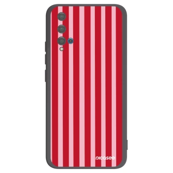 Picasee husă neagră din silicon pentru Huawei Nova 5T - Lines red