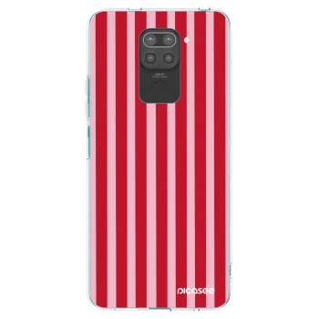 Picasee husă neagră din silicon pentru Xiaomi Redmi Note 9 - Lines red