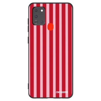 Picasee husă neagră din silicon pentru Samsung Galaxy A21s - Lines red