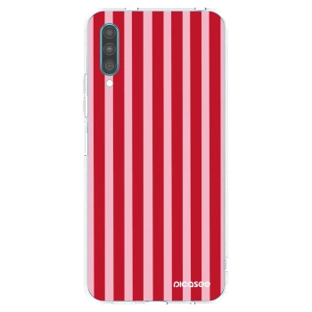 Picasee husă transparentă din silicon pentru Samsung Galaxy A30s A307F - Lines red