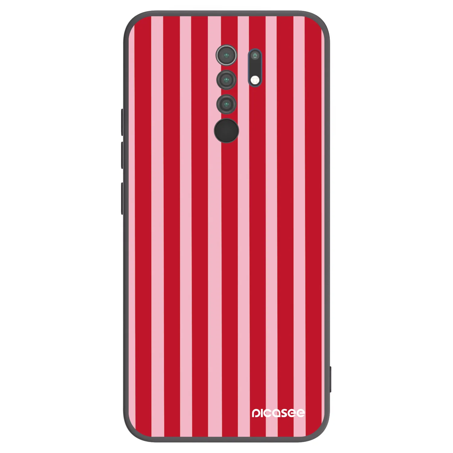 Picasee husă neagră din silicon pentru Xiaomi Redmi 9 - Lines red