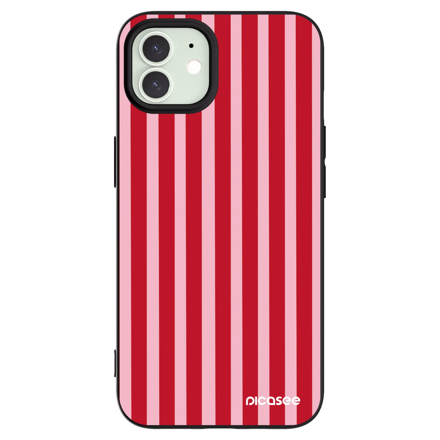 Picasee husă neagră din silicon pentru Apple iPhone 12 Pro - Lines red