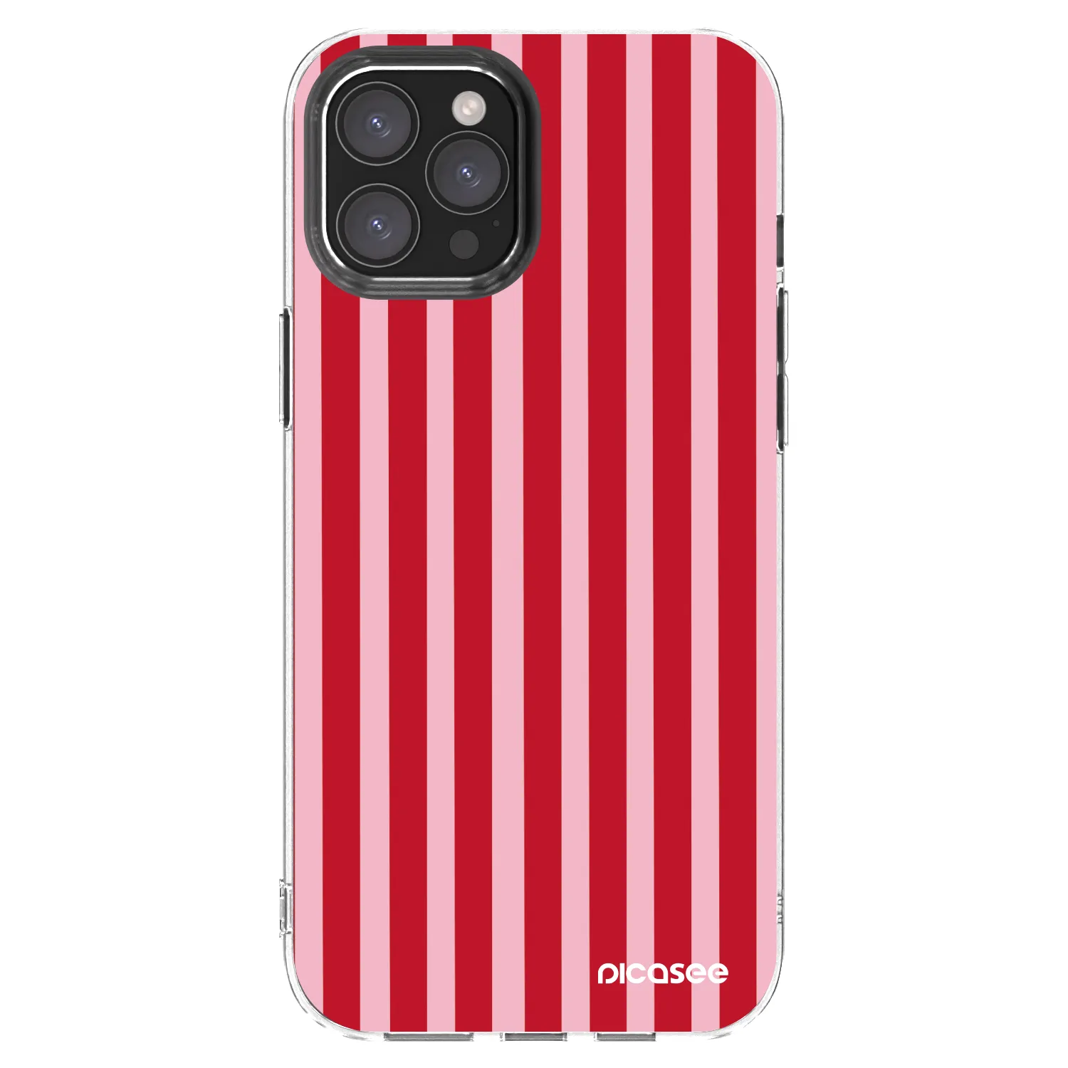 Picasee husă transparentă din silicon pentru Apple iPhone 12 Pro Max - Lines red