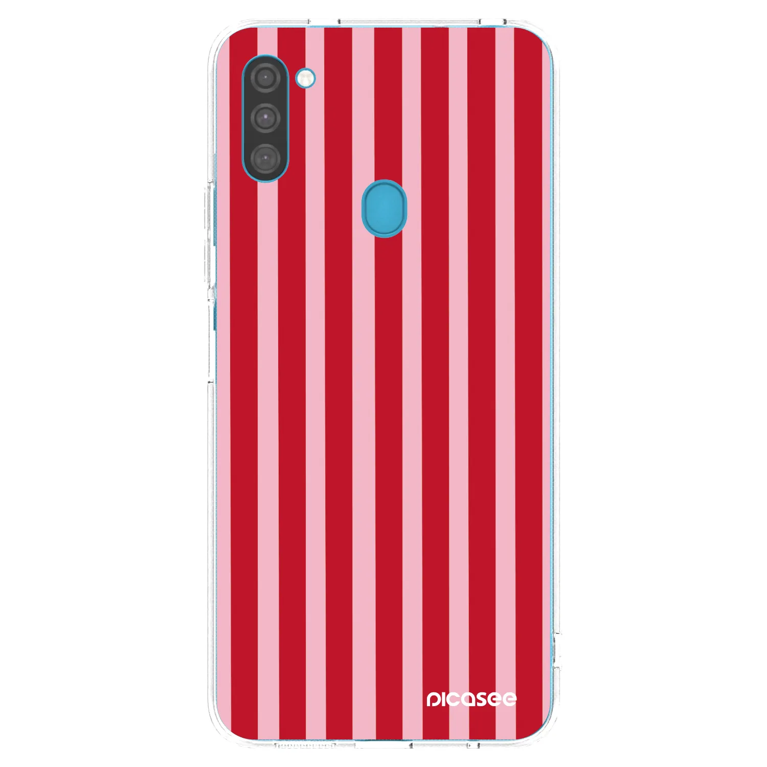 Picasee husă transparentă din silicon pentru Samsung Galaxy M11 - Lines red