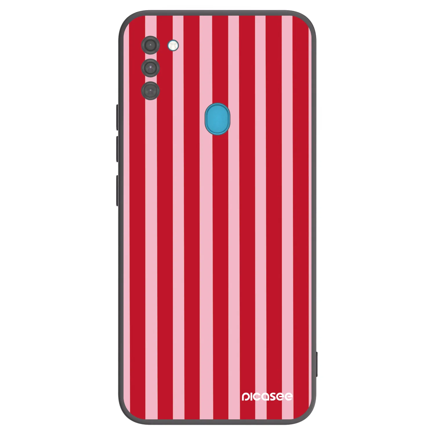 Picasee husă neagră din silicon pentru Samsung Galaxy M11 - Lines red