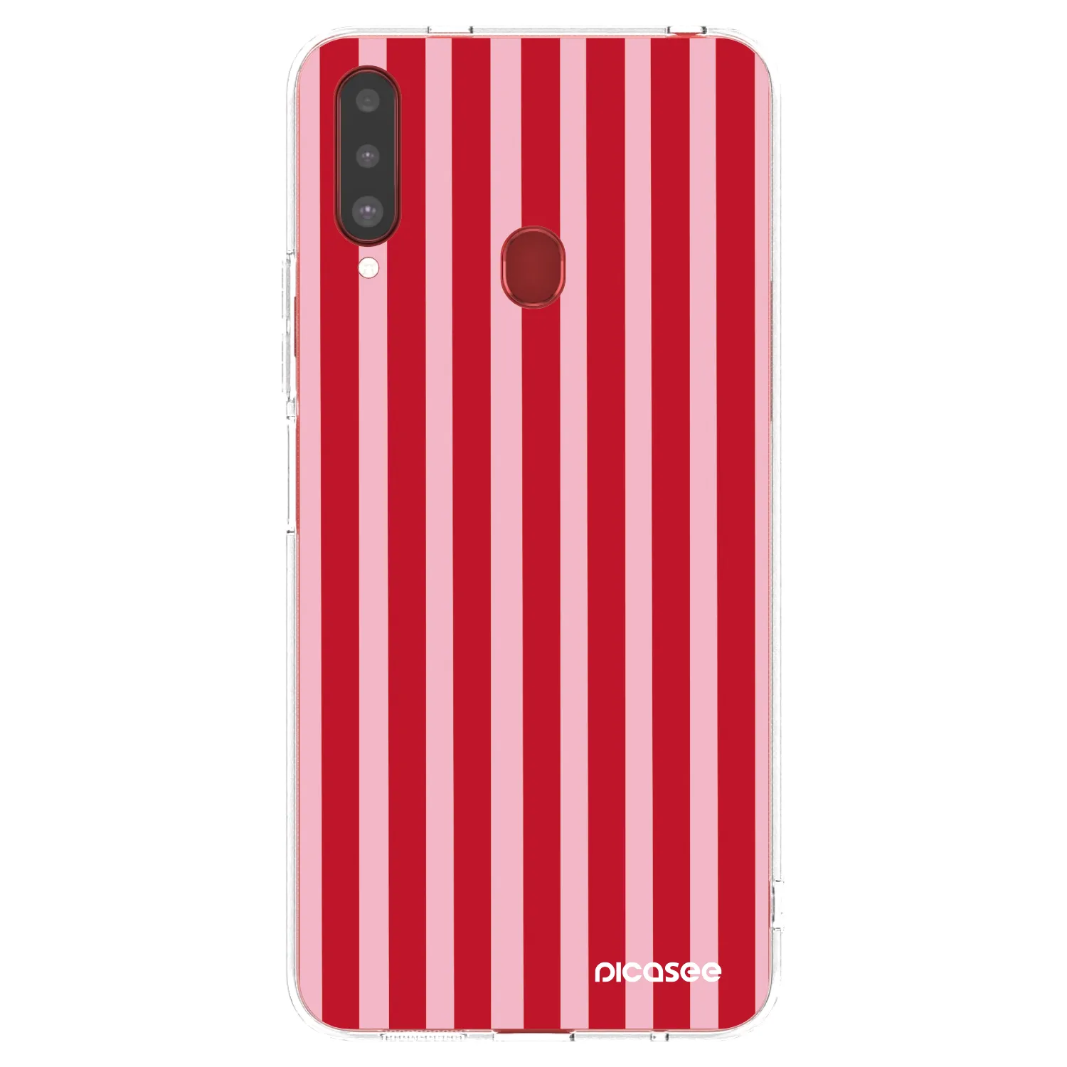 Picasee husă transparentă din silicon pentru Samsung Galaxy A20s - Lines red