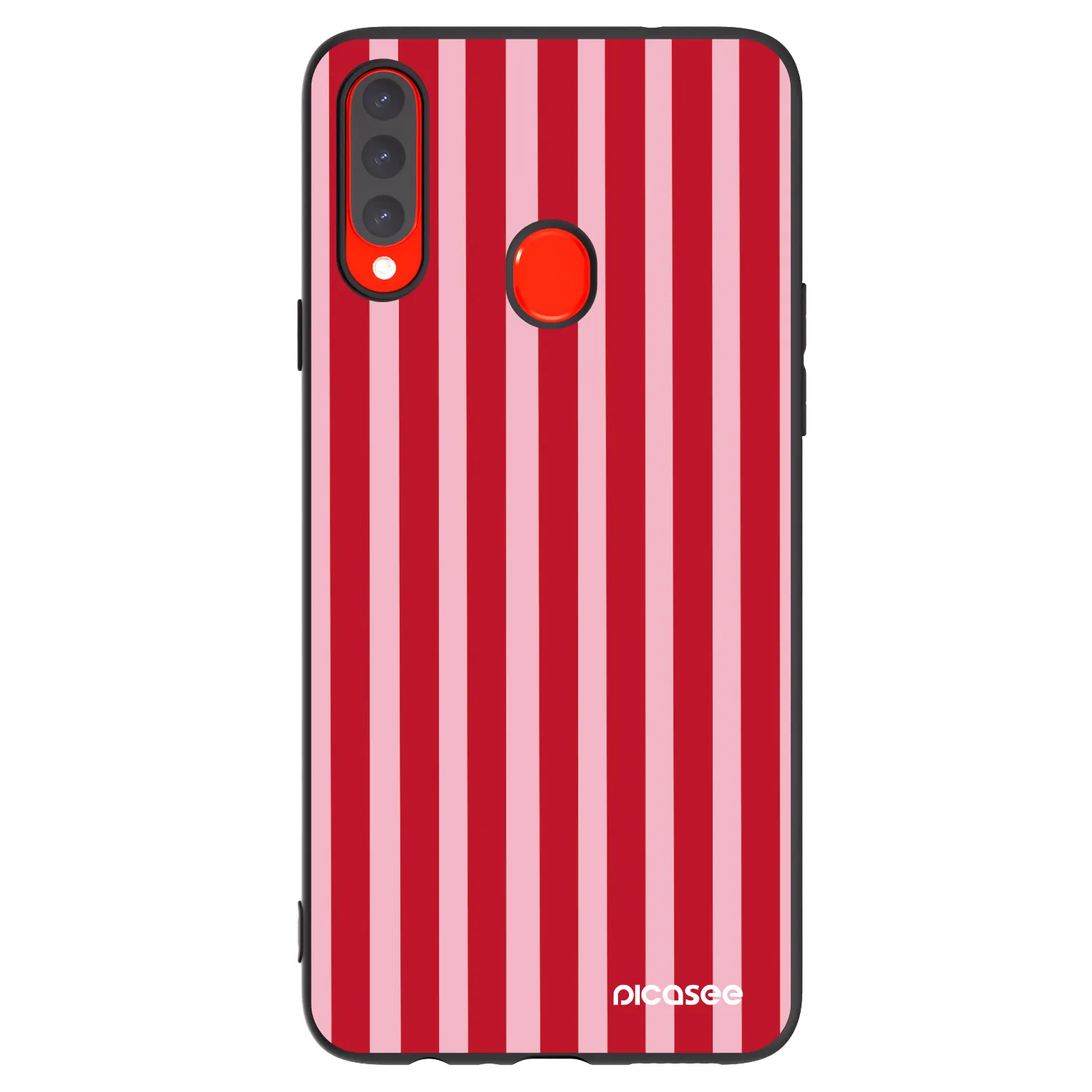 Picasee husă neagră din silicon pentru Samsung Galaxy A20s - Lines red