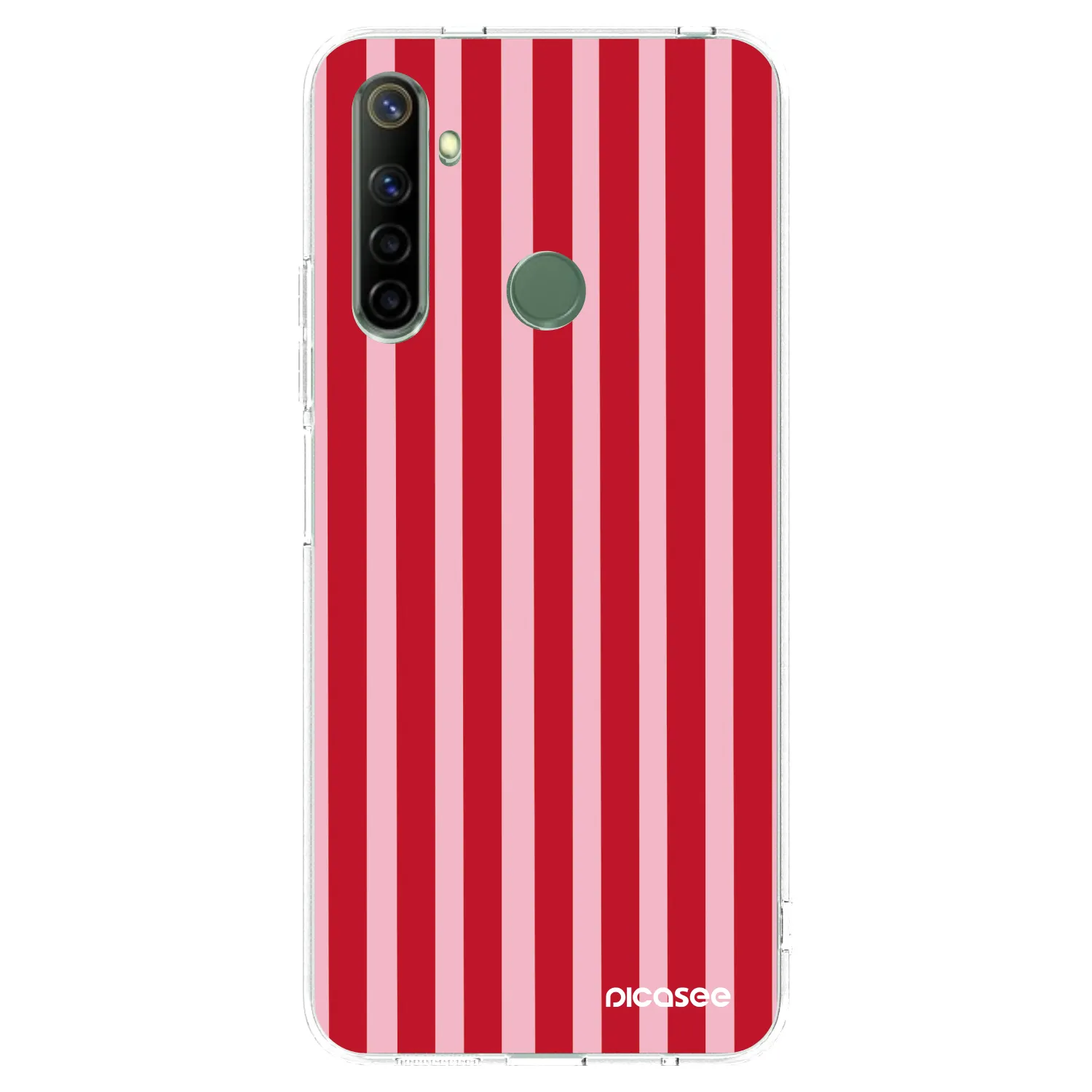 Picasee husă transparentă din silicon pentru Realme 6i - Lines red